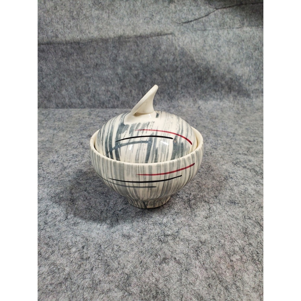 Vintage MCM Hiawatha Sugar Bowl By Stetson China Atomic Abstract Chipped